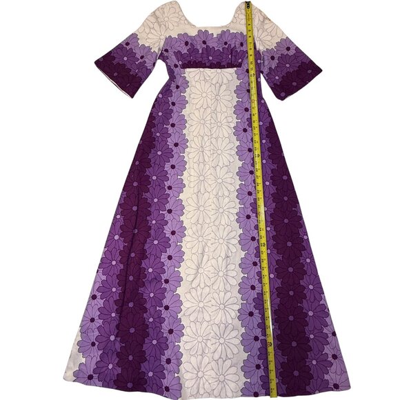 Vintage Empire Waist Floral Maxi Dress with Bell Sleeves | Women's 4 | Ui-Maikai - Picture 5 of 8